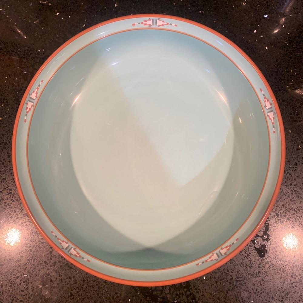Moritake turquoise bowl Southwestern Aztec